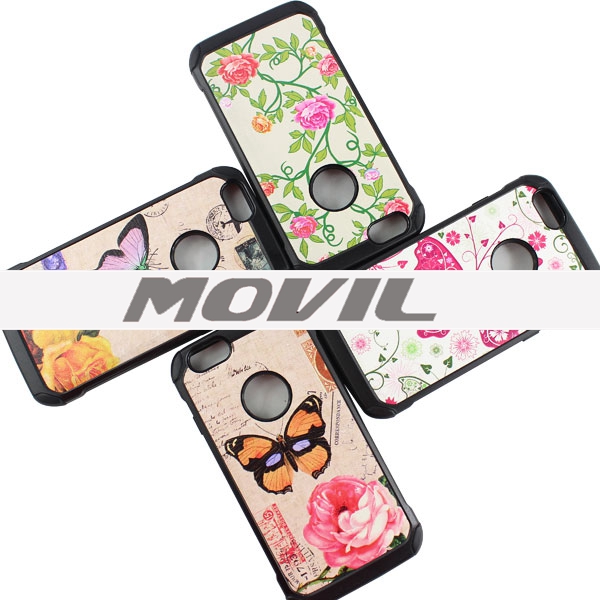 NP-2681 Funda de camuflaje 2 en 1 de PC de TPU para iPhone 6 6S-3